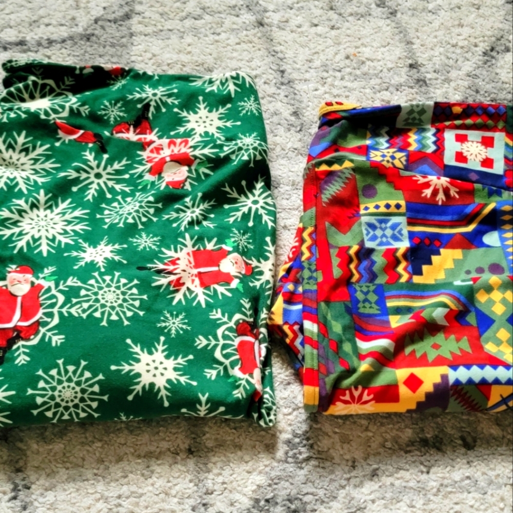 LuLaRoe TC2 Christmas leggings lot